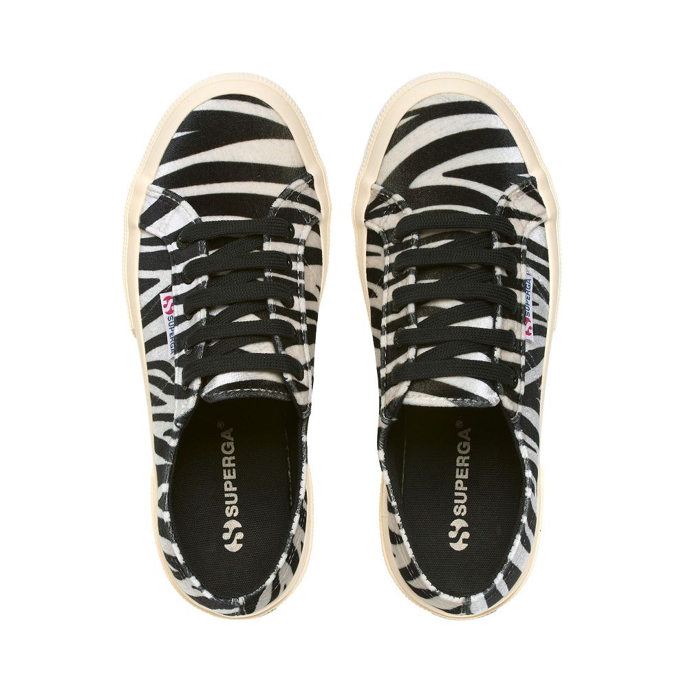 Superga 2750 Fanvelvetw Black Sneakers - Women's Sneakers USA | US6415434